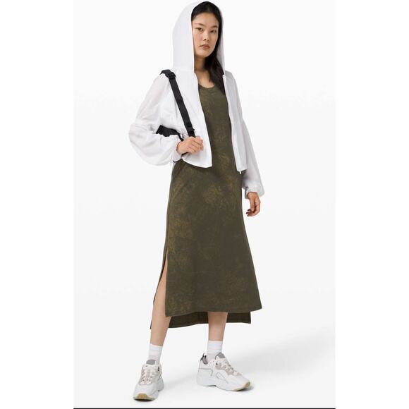 Lululemon All Yours Maxi Tank Dress Cloudy Wash Dark Olive - Picture 5 of 5